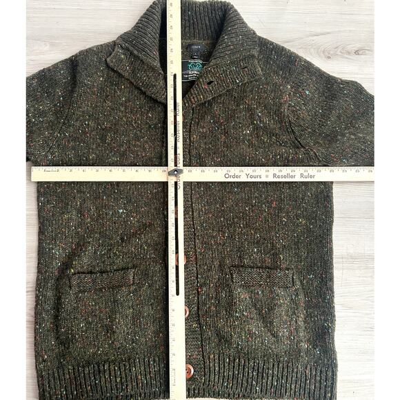 J Crew Cardigan Kilcarra 100% Wool Men's Large Green Ireland Classic Fisherman - Picture 8 of 10